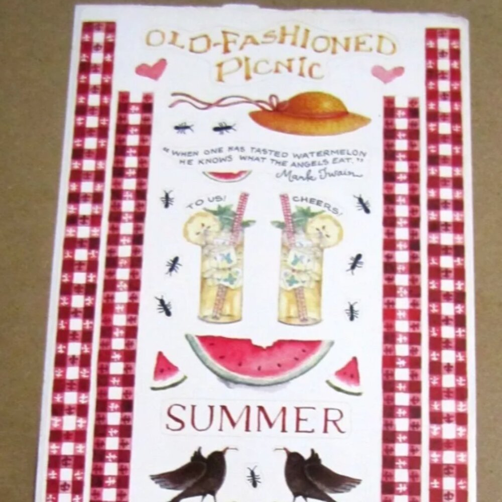Vintage Susan Branch Summer Picnic Scrapbooking Border Sticker Sheet